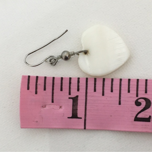 Vintage Mother of Pearl Heart Earrings and Circle Brooch Old Estate Jewelry Lot - Picture 9 of 11